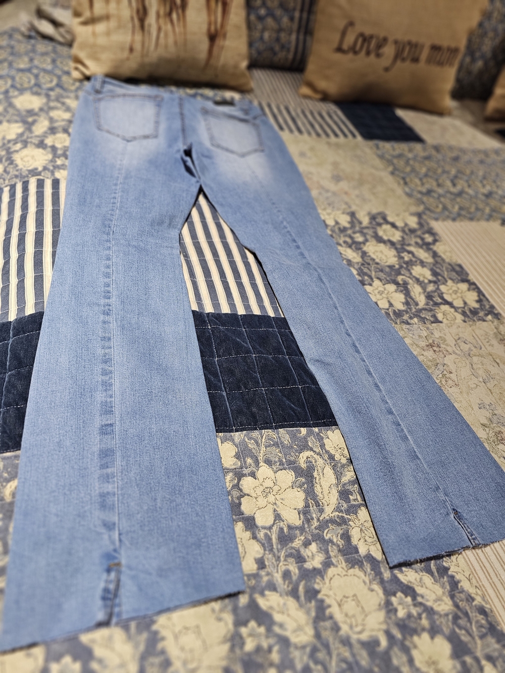 Lucky & Blessed Light Blue Distressed Flare Boot-cur Jeans - Picture 5 of 7